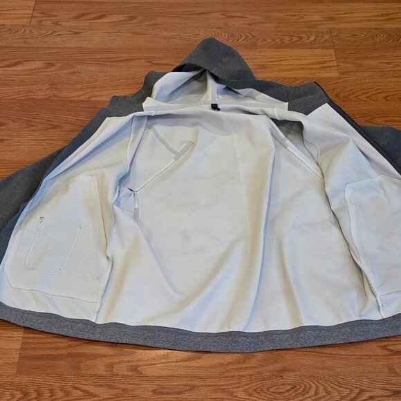 Lululemon Jacket Men's Medium Full Zip Active Hooded Gray Thermo Running Gym - Picture 11 of 15